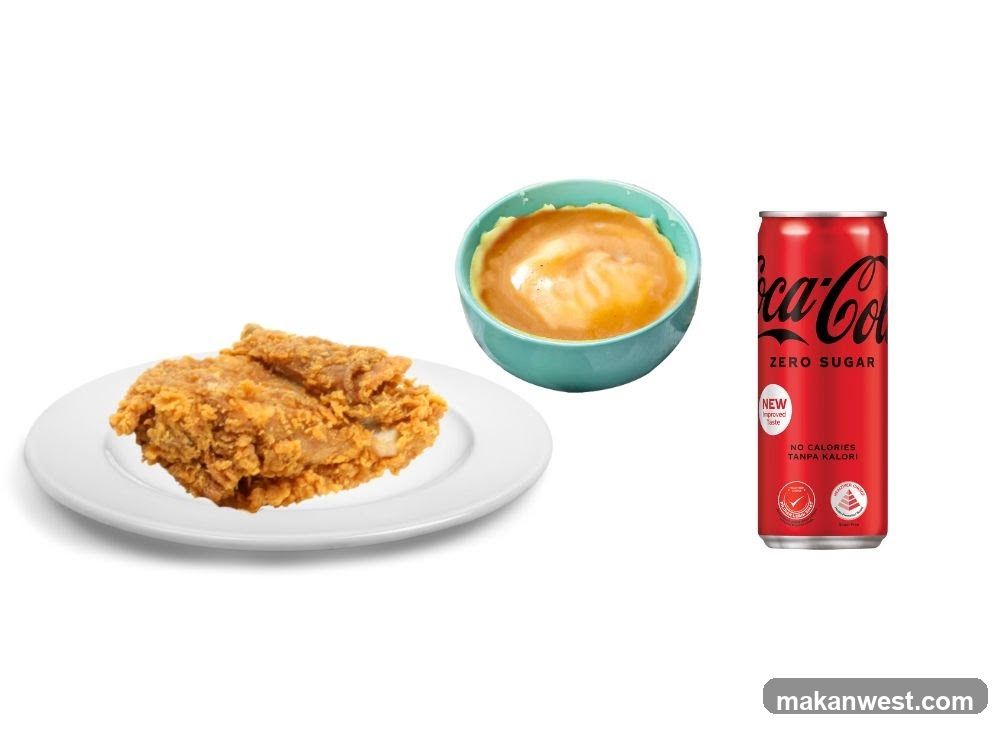 Fried Chicken and Sauce with Coca-Cola Zero Sugar