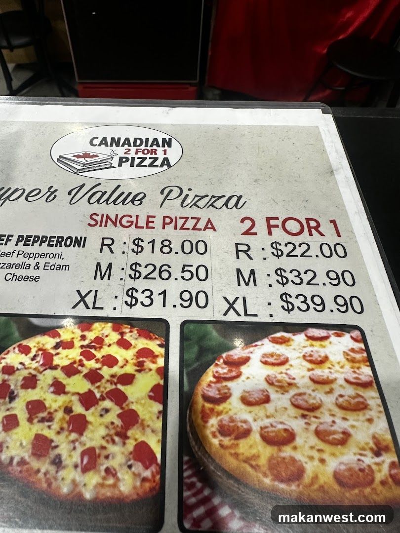 Canadian 2 For 1 Pizza Menu