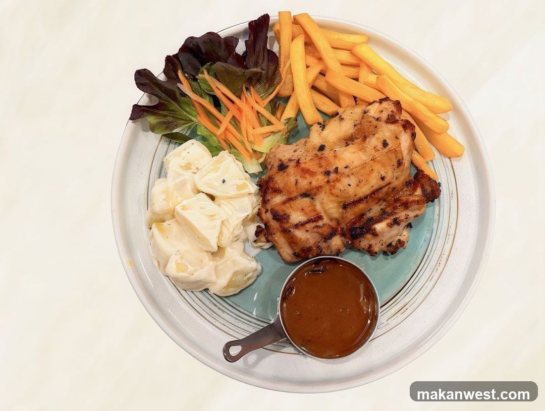 Grilled Chicken Meal with Fries and Salad