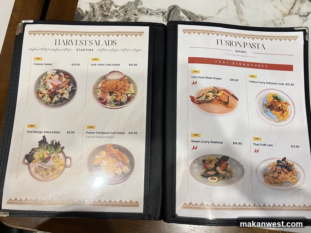 Harvest Salads & Fusion Pasta Menu