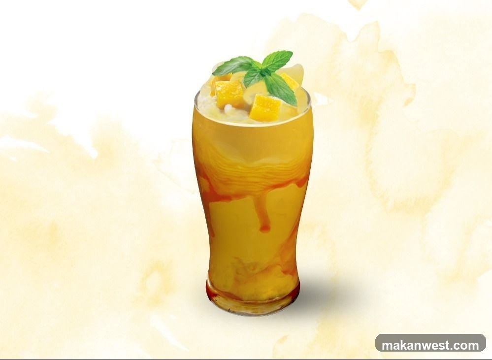 Mango Smoothie with Mint Garnish