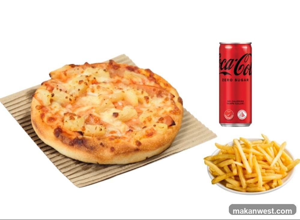 Pizza and Fries with Coca-Cola Zero Sugar