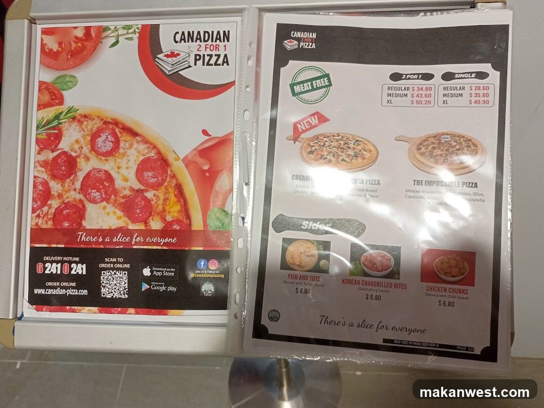 Canadian Pizza Menu
