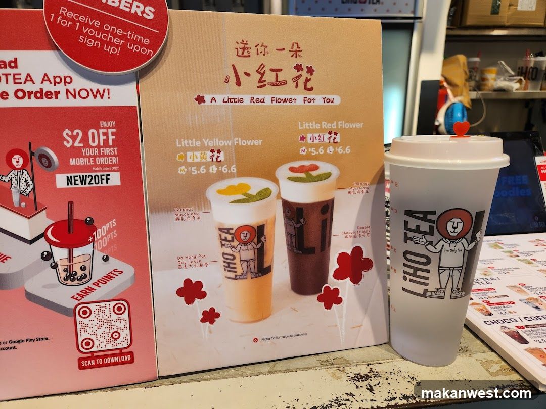 Lihotea promotional display and drink