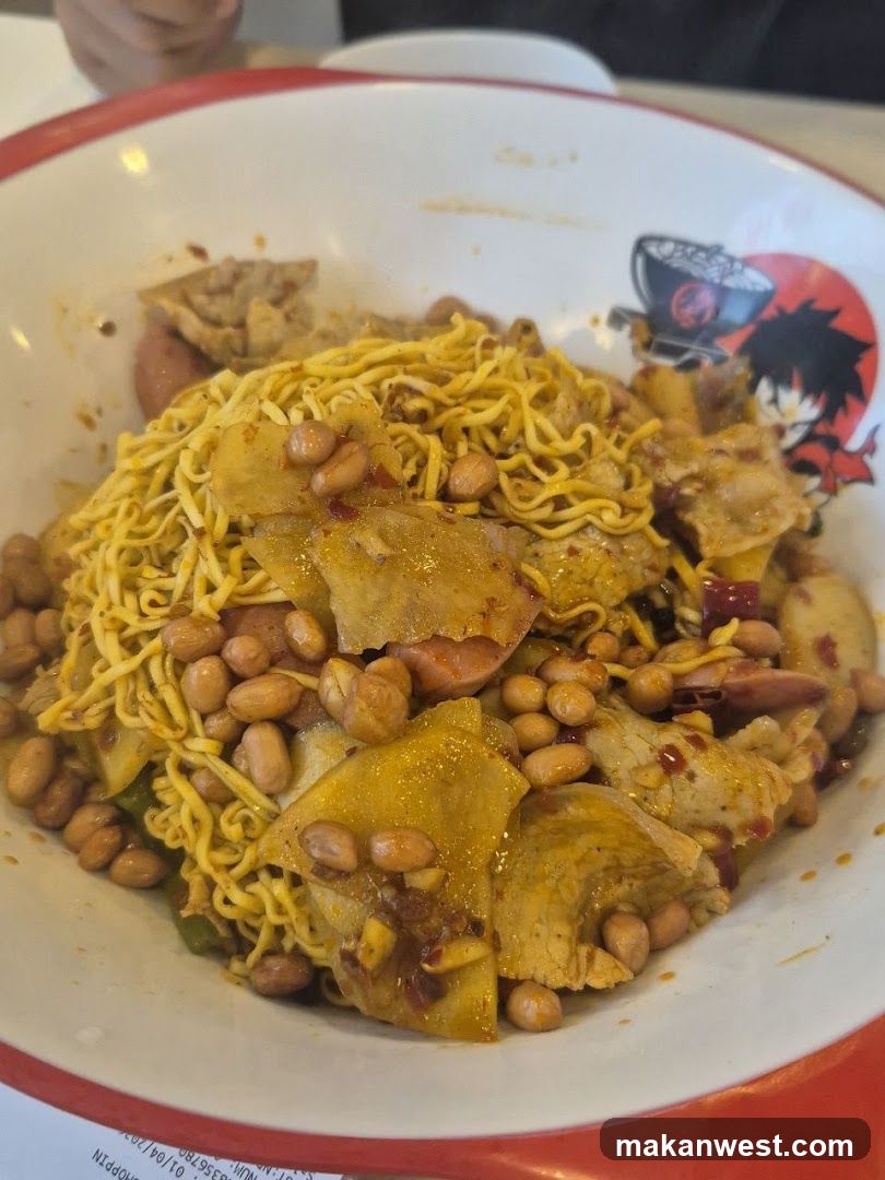 Spicy Noodle Bowl with Tofu and Peanuts