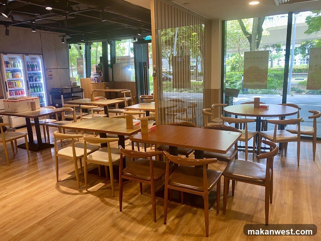 Restaurant Interior with Wooden Tables and Chairs