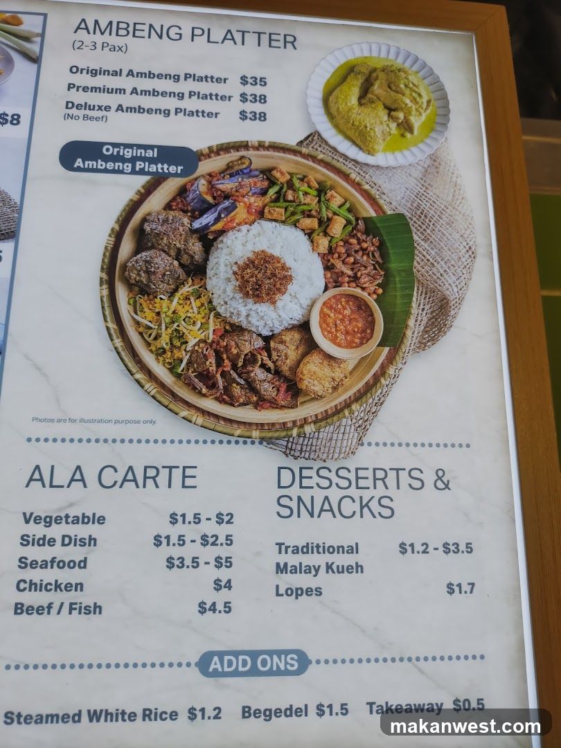 Ambeng Platter Menu Board