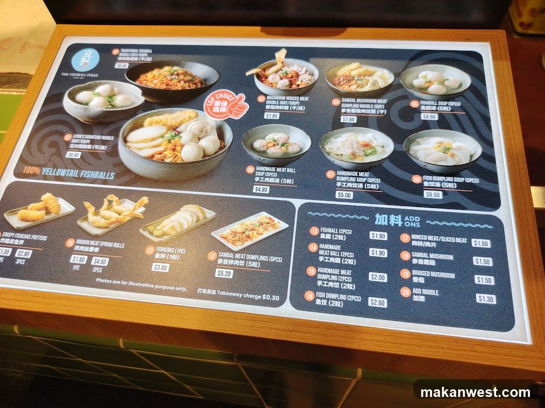 The Fishball Fowl Menu