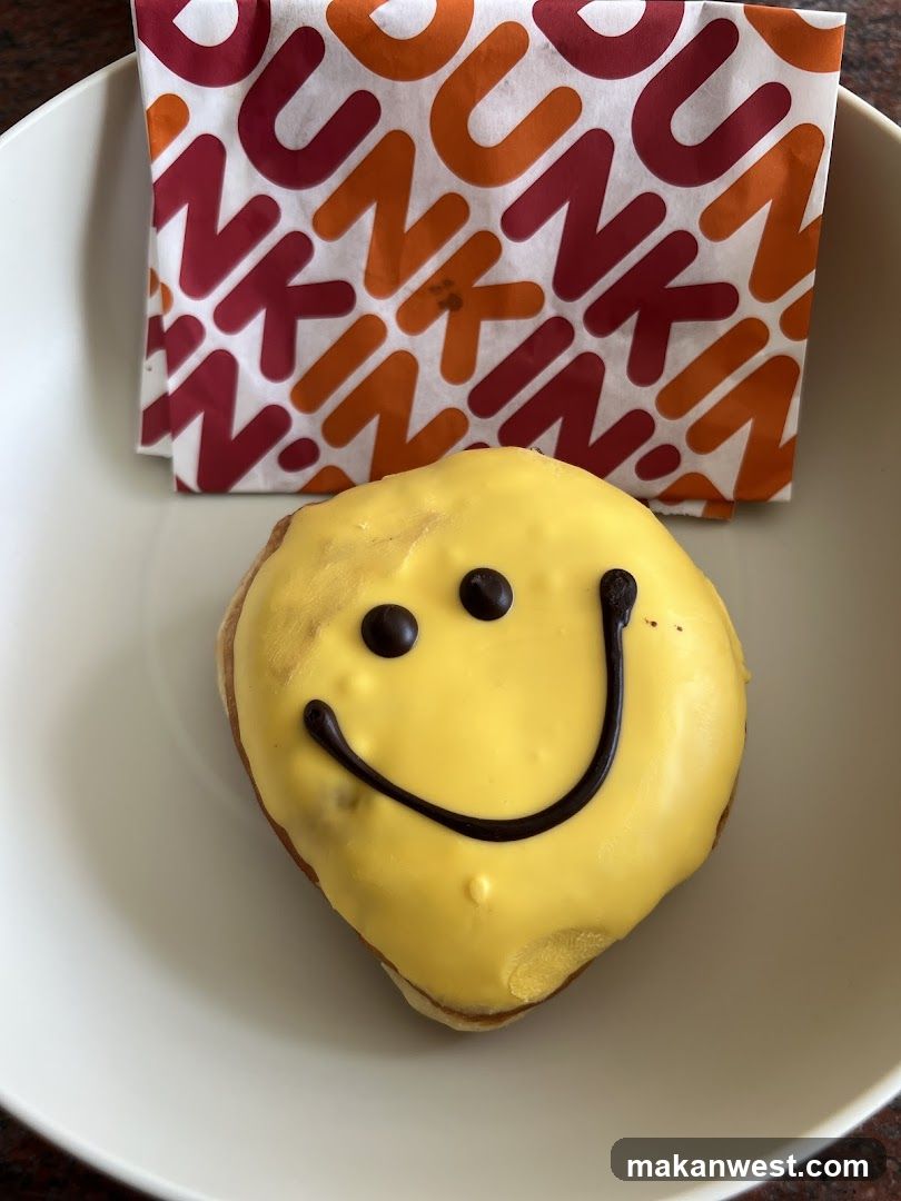 Dunkin Donuts Smiley Face Donut