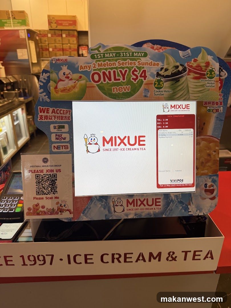Mixue Ice Cream & Tea Counter Display