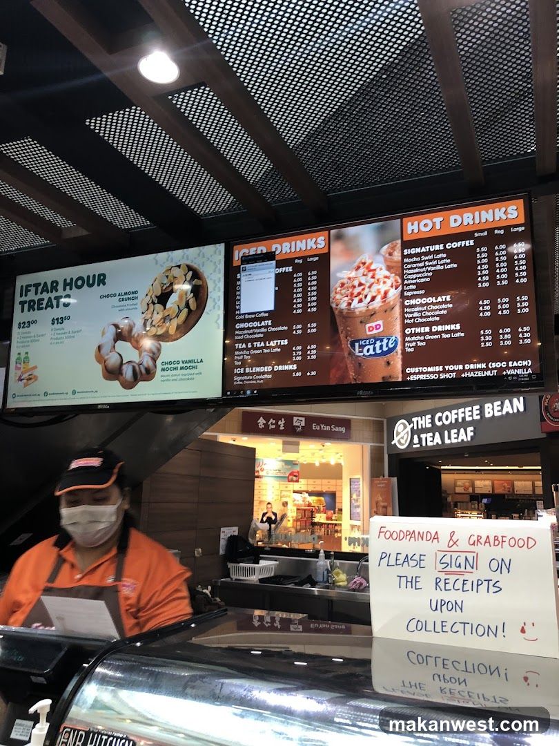 Food Court Scene with Menu Boards and Staff
