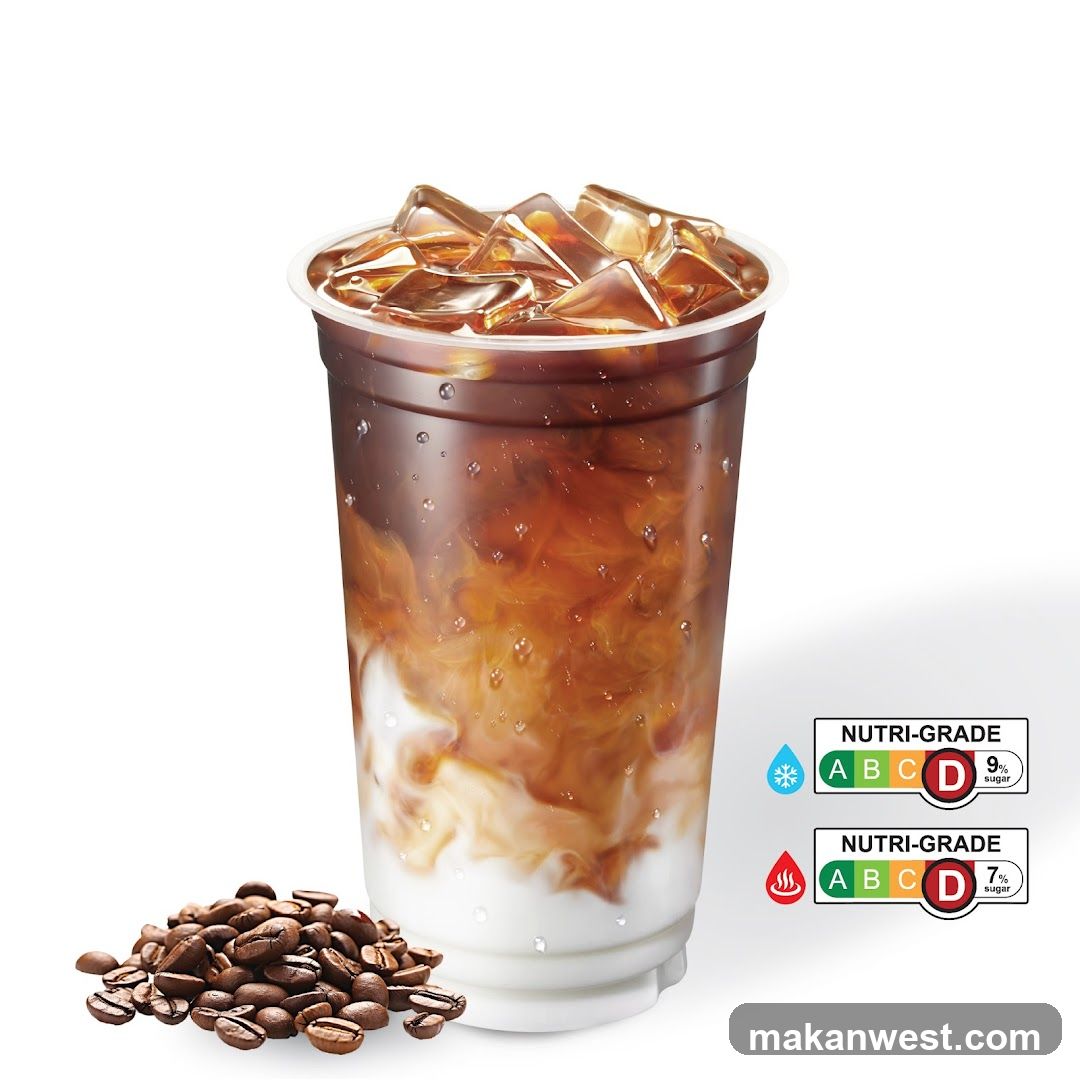 Iced Coffee with Milk and Ice Cubes