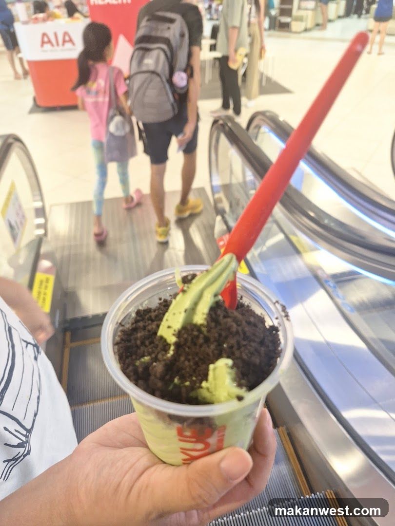 Handheld Dessert with Red Straw