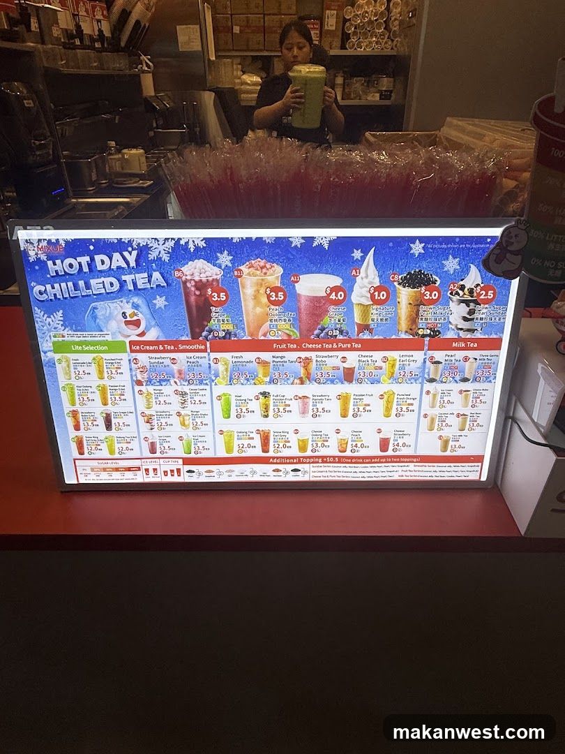 Chilled Tea Menu Display