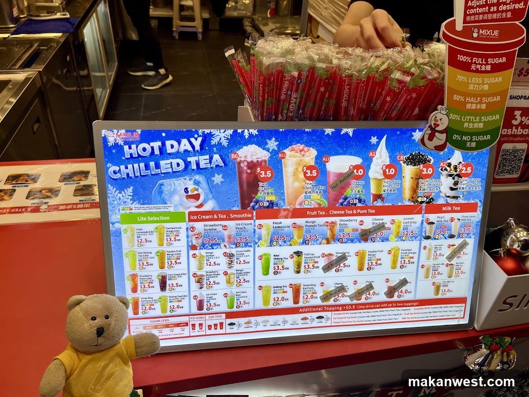 Boba Tea Menu Display