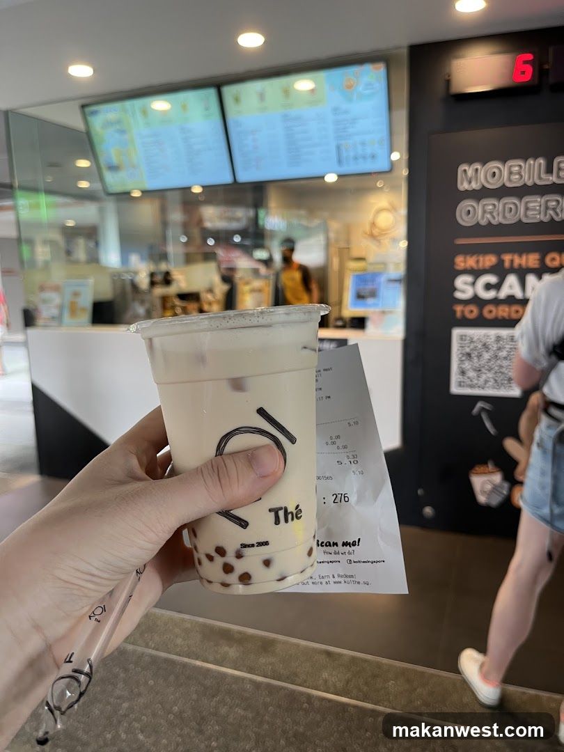 Boba Milk Tea with Receipt