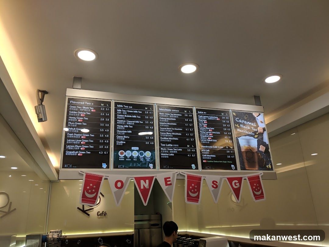 Koi Tea Menu Board