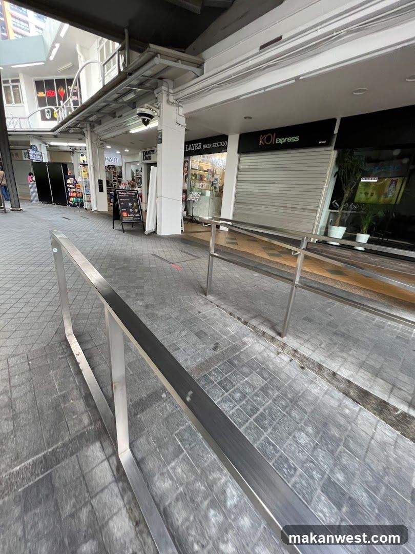 Covered Walkway with Closed Shops