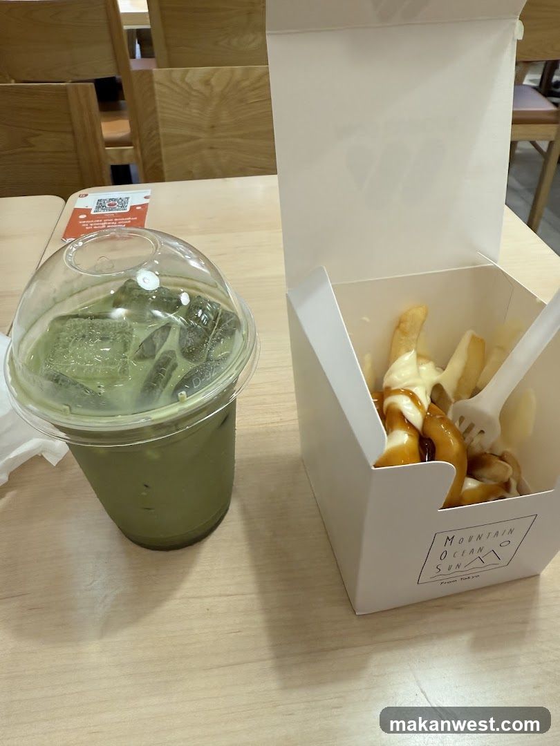 Matcha Drink and Fries