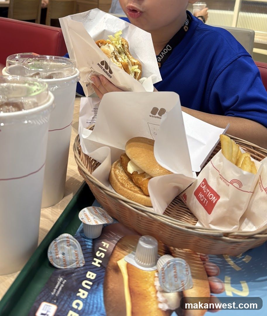 Fast Food Meal with Fish Burger