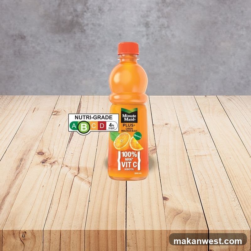Minute Maid Orange Juice Bottle on Wooden Surface