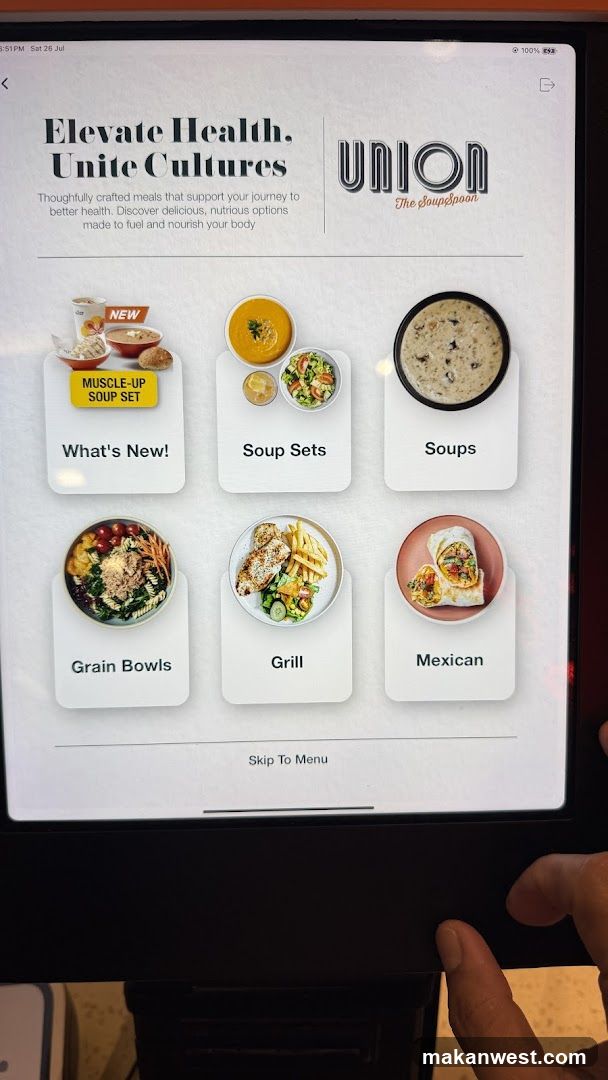 Union The Soup Kitchen Menu Display