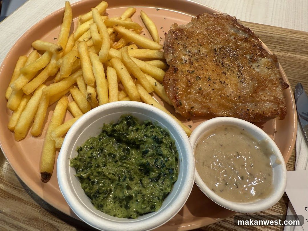 Pork Chop with Fries and Sauces