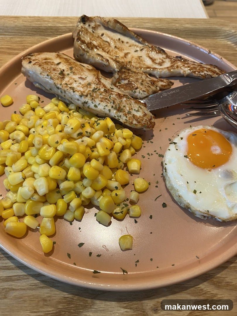 Grilled Chicken and Corn Breakfast Plate