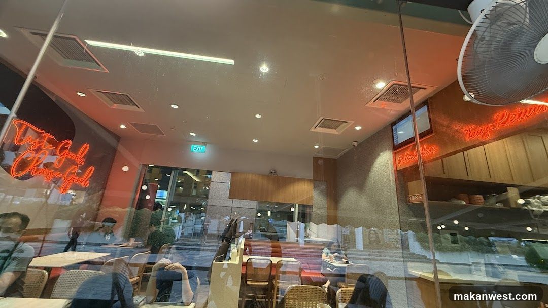 Restaurant Interior View Through Glass