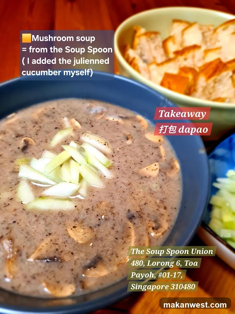 Mushroom Soup with Julienned Cucumber