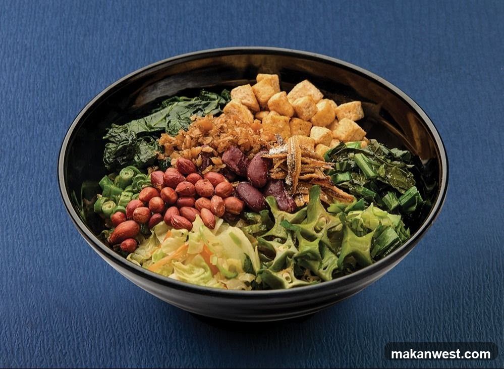 Bowl of Mixed Salad with Tofu and Nuts
