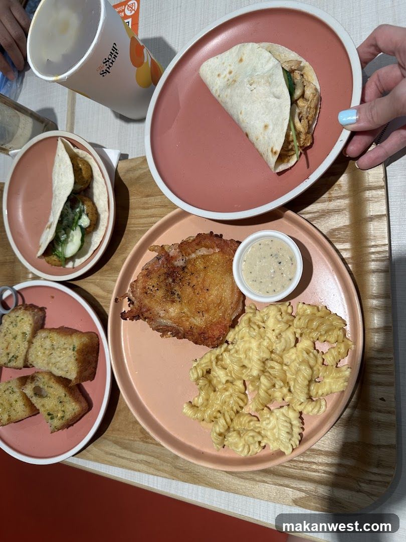 Food Spread on Wooden Tray