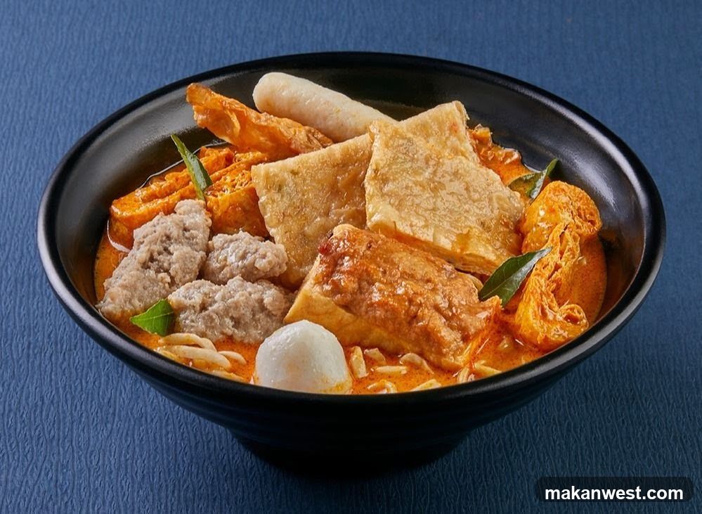 Spicy Noodle Bowl with Tofu and Meatballs