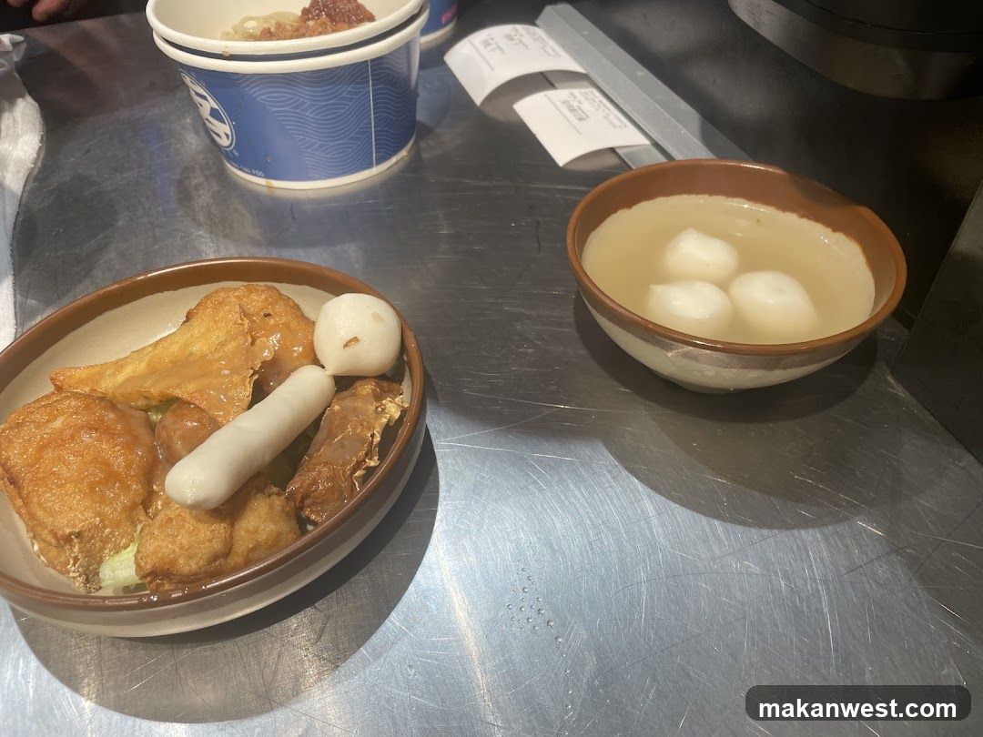 Food on metal counter