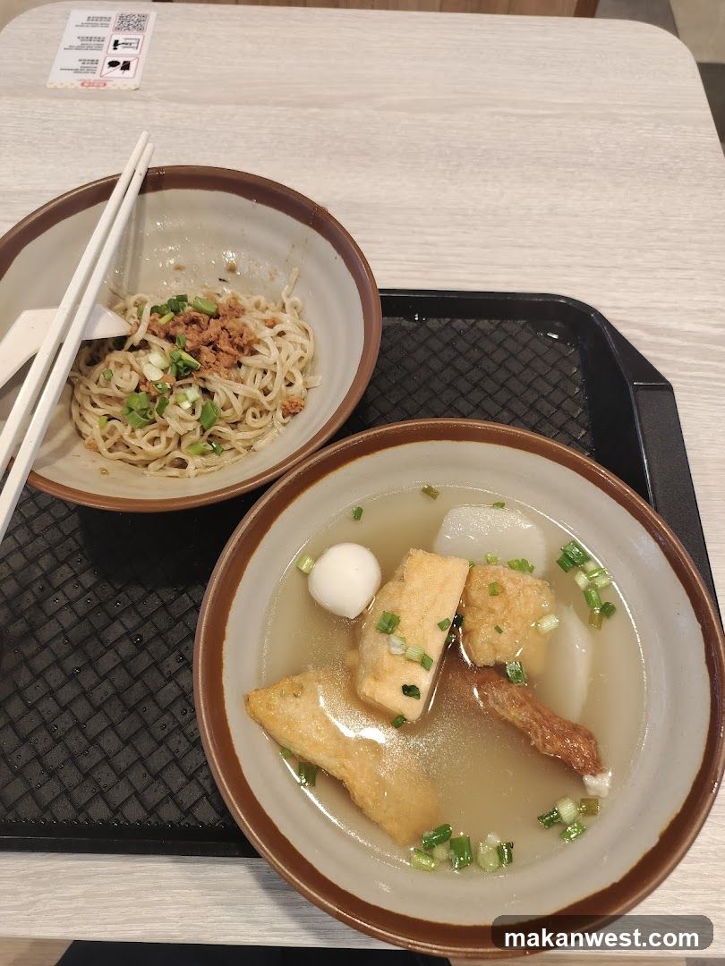 Noodle and Soup Bowls on Tray