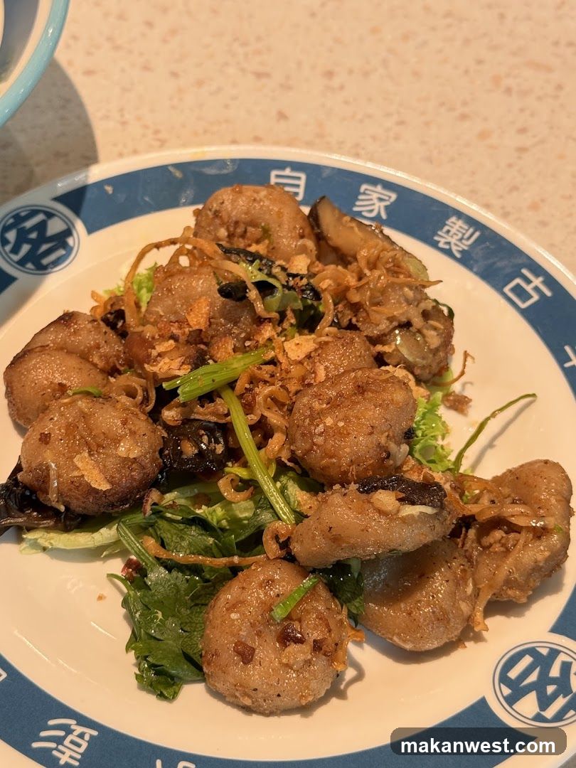 Fried Meatballs with Greens and Crispy Toppings