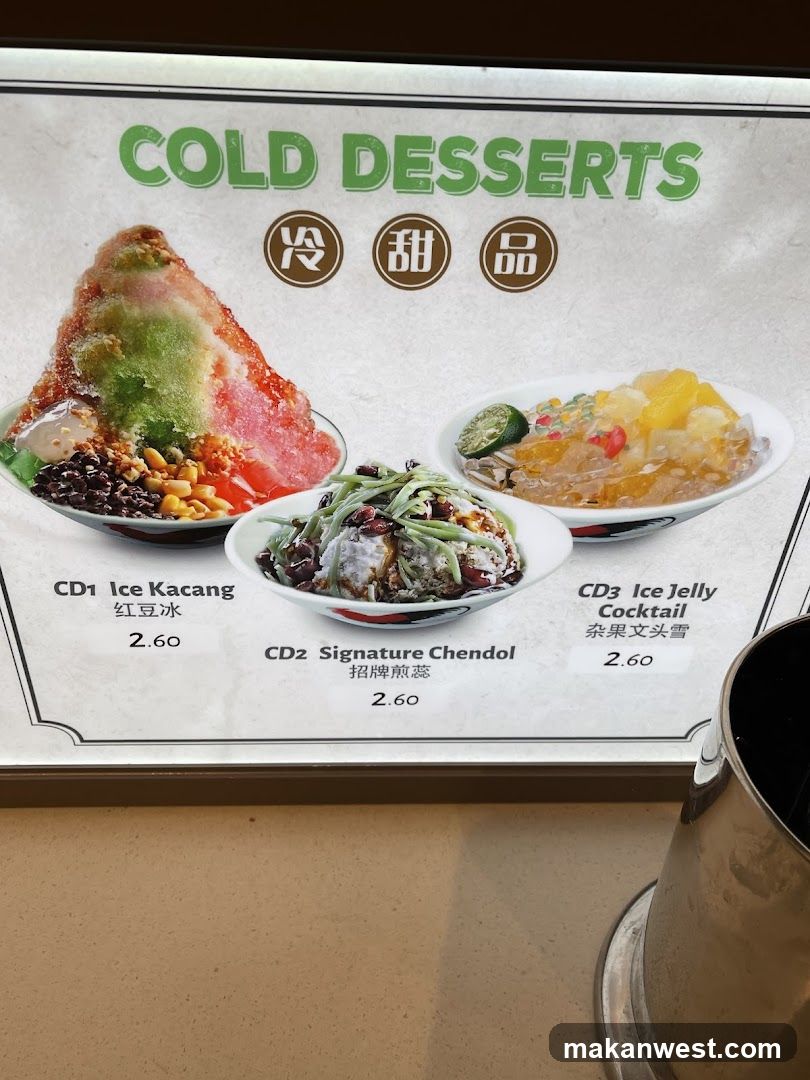 Cold Desserts Menu Board