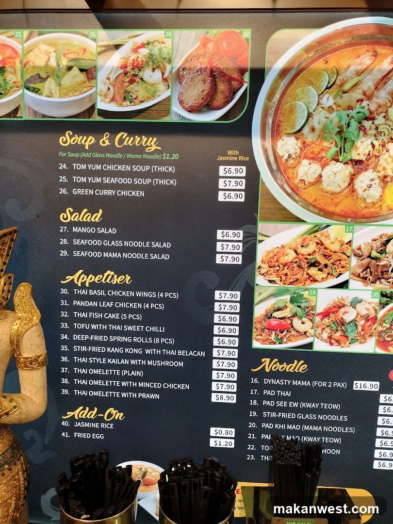 Thai Restaurant Menu Board