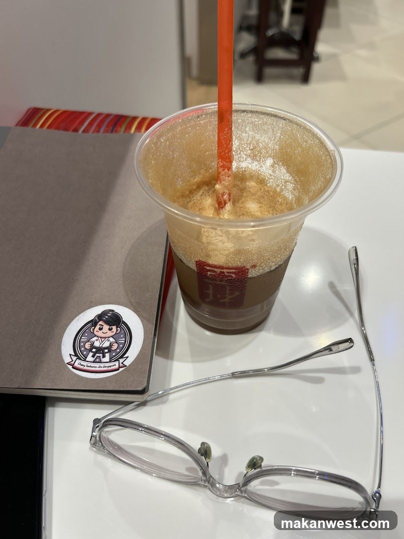 Iced Coffee with Laptop and Glasses