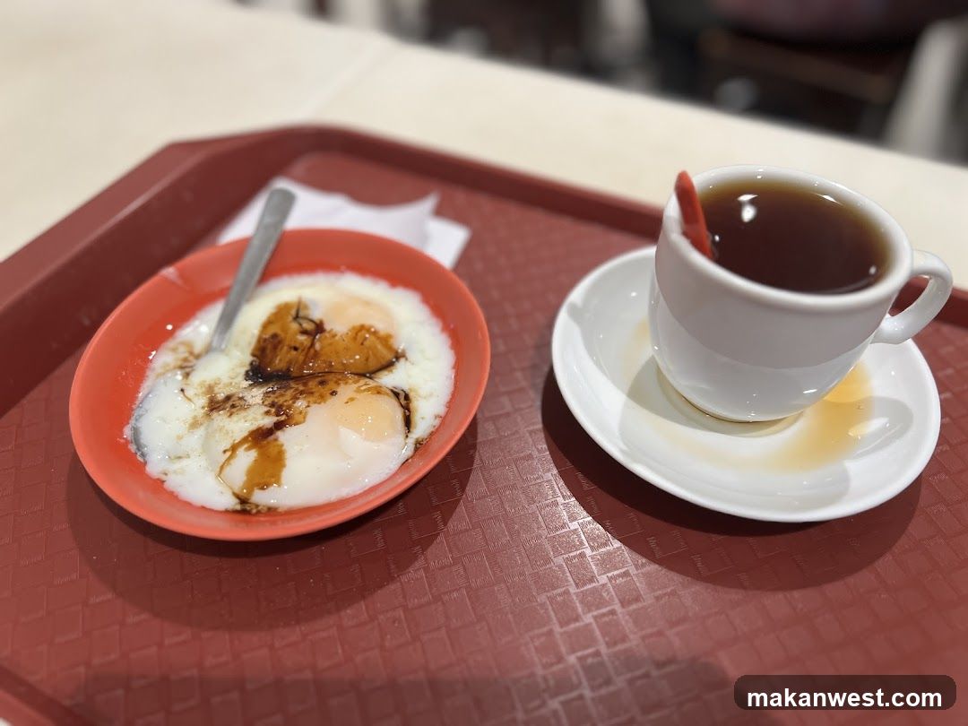 Breakfast Tray with Eggs and Coffee