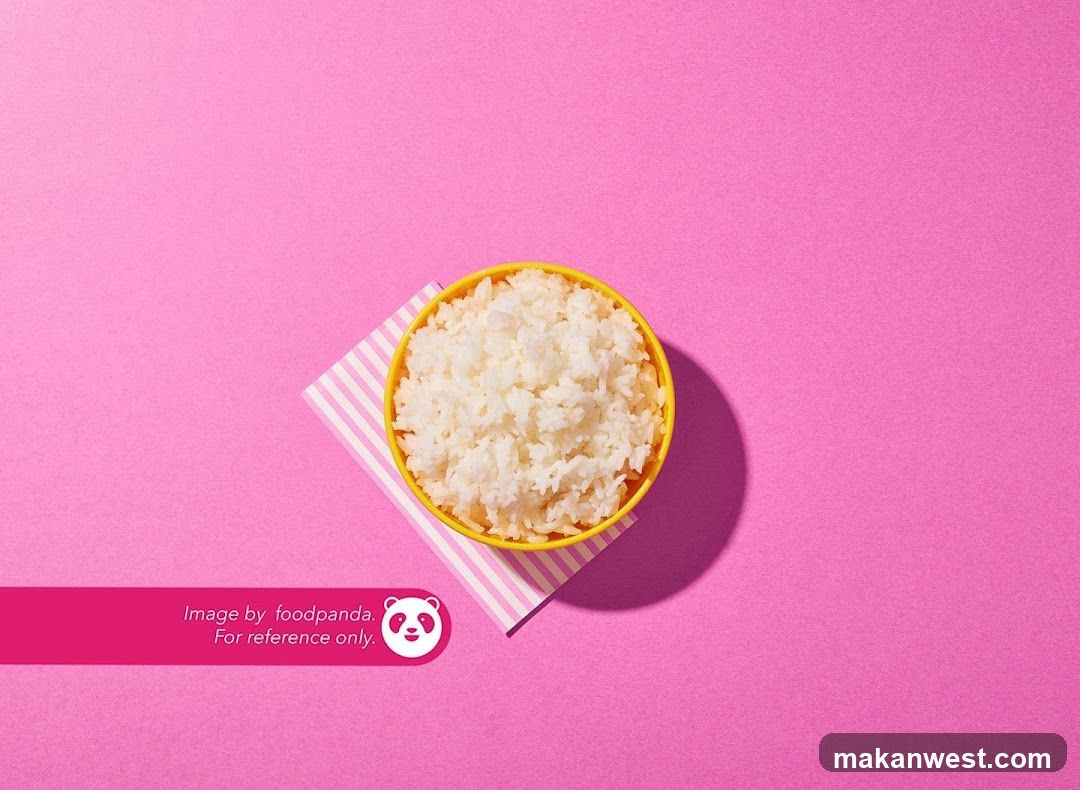 Bowl of Rice on Pink Background