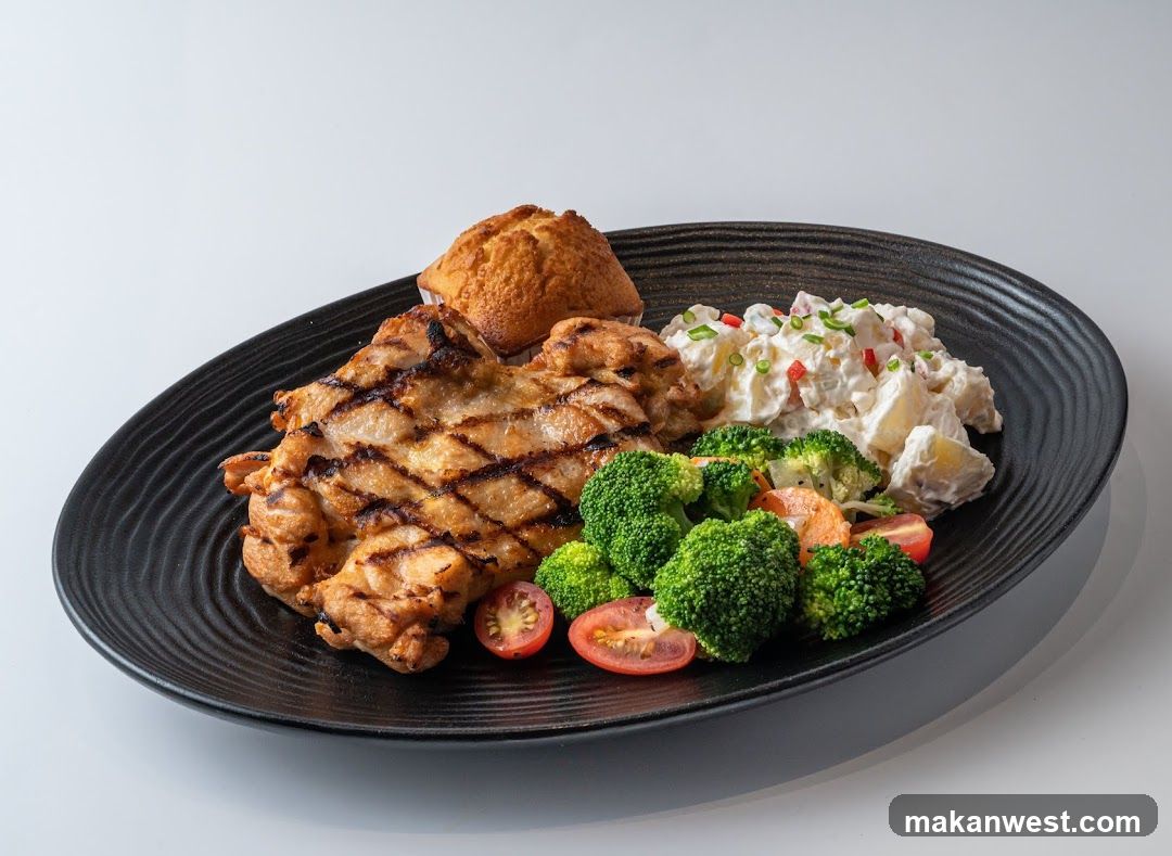 Grilled Chicken with Broccoli and Potato Salad