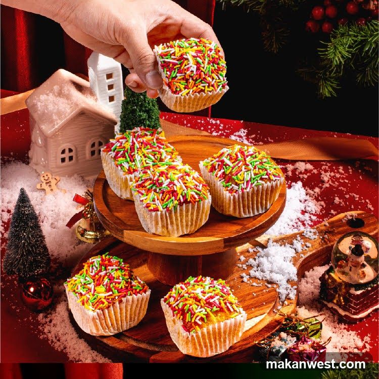 Christmas Cupcakes with Sprinkles