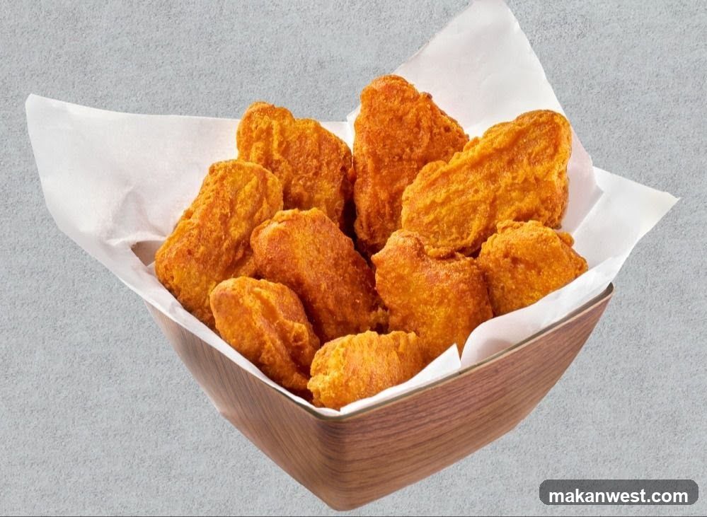 Fried Chicken Wings in a Wooden Basket