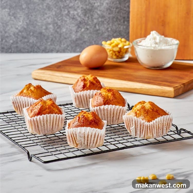 Baked Muffins on Cooling Rack