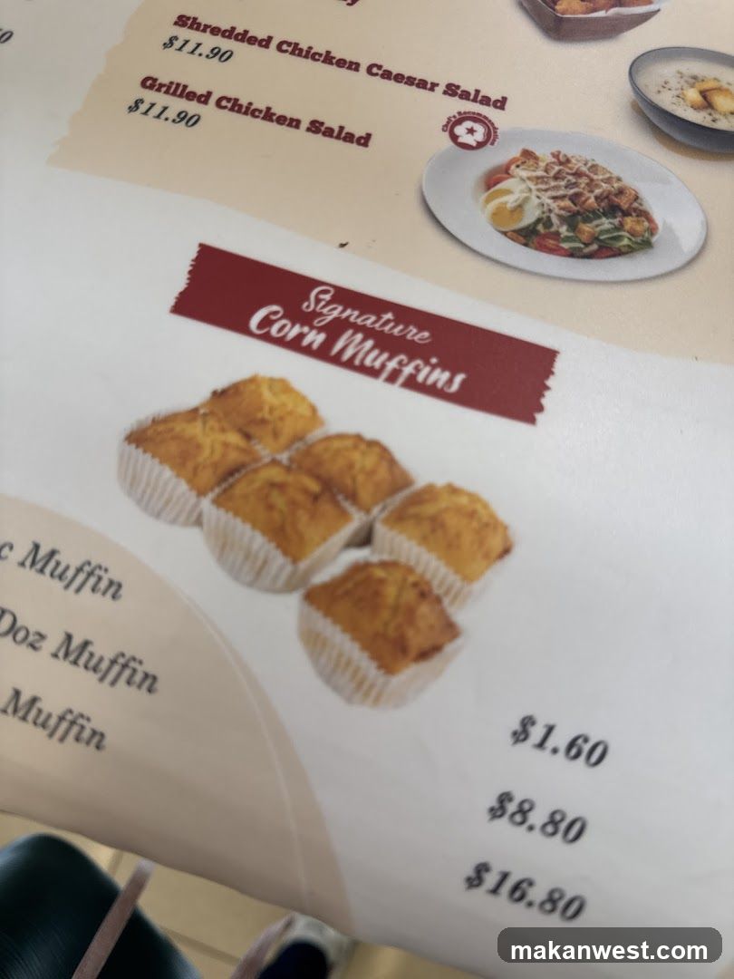 Signature Corn Muffins Menu Page