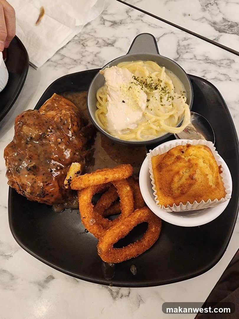 Dinner Plate with Pasta and Sides
