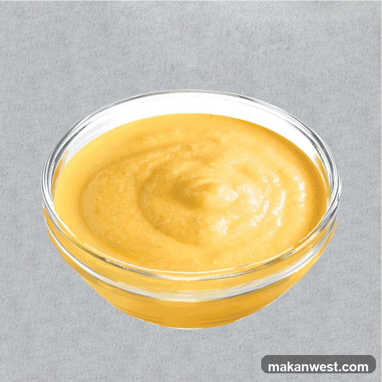 Bowl of yellow sauce or soup