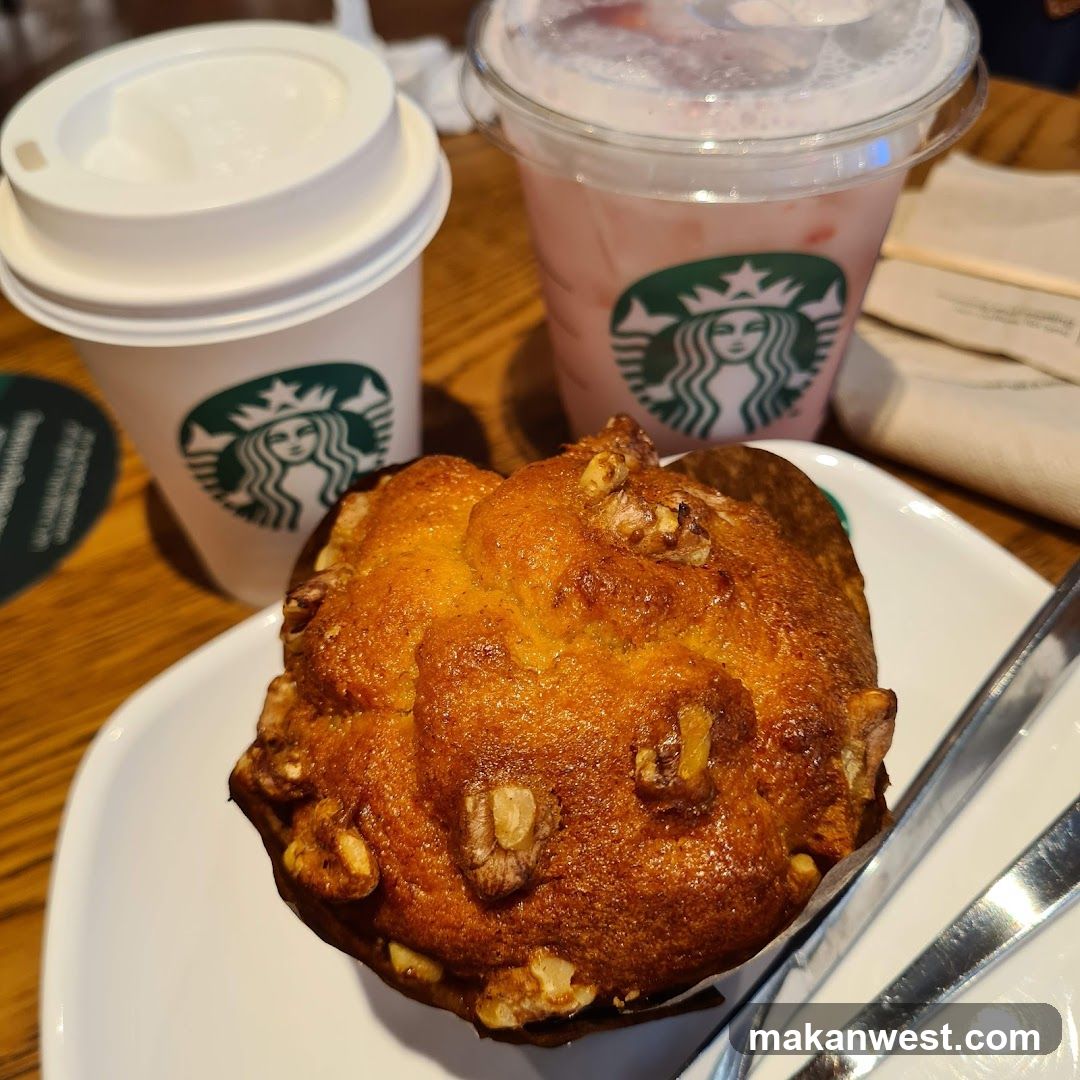 Starbucks Muffin and Drinks