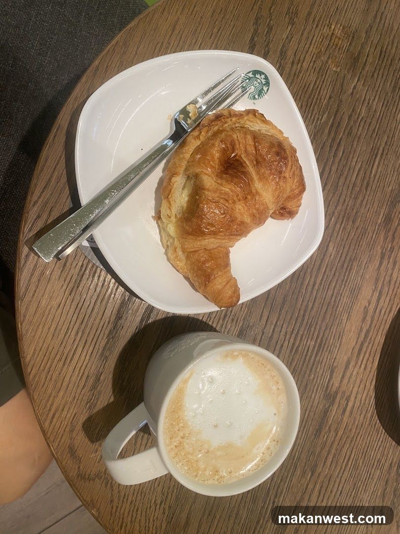 Croissant and Coffee at Starbucks